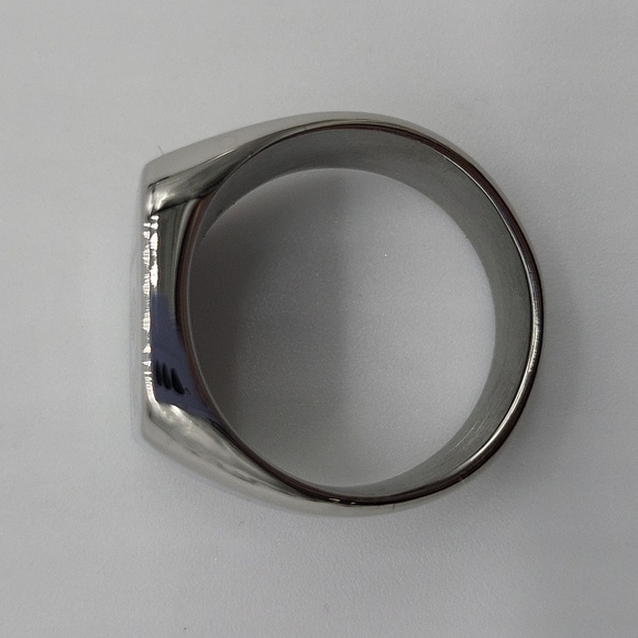 326- Stainless Steel Handmade Men's Ring Letter D Engraved Size 9 NWT - Picture 7 of 8